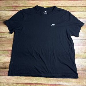 Nike Black Embroidered Classic Swoosh Tee Size XXL